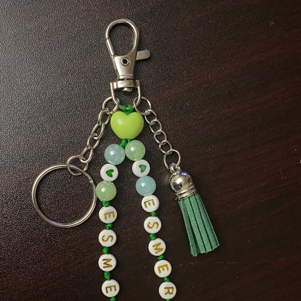 Keychain beaded  with personalized Name Esmeralda